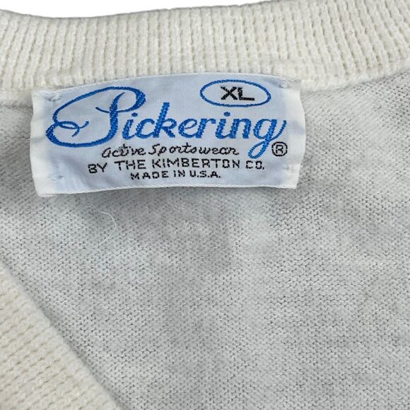 VTG 80s Pickering White Golf Sweater Sz XL PGA National Golf Club Crest Comfort - Picture 4 of 6